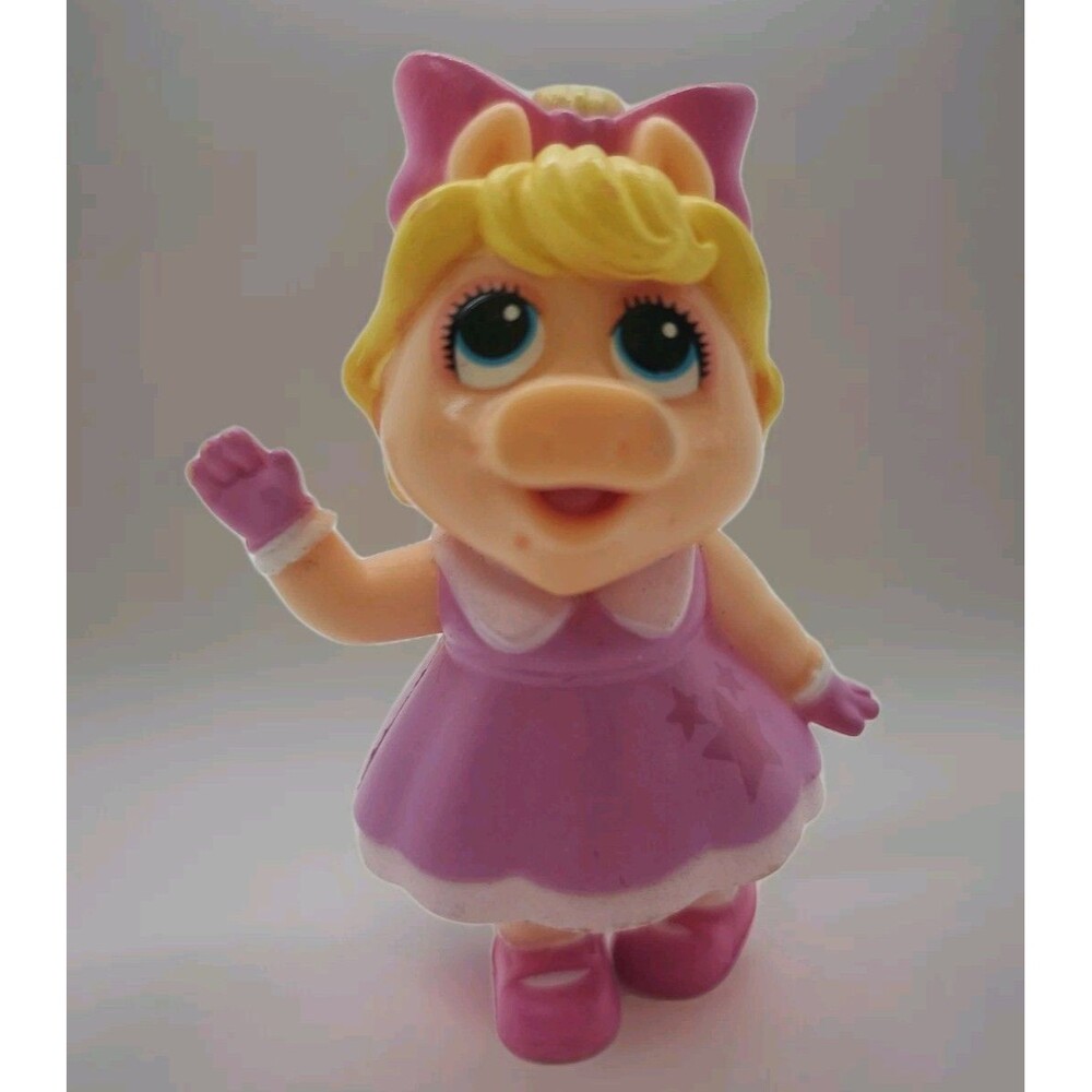 Disney Jr Miss Piggy 2" Pvc Figure Cake Topper Bow In Hair Pink